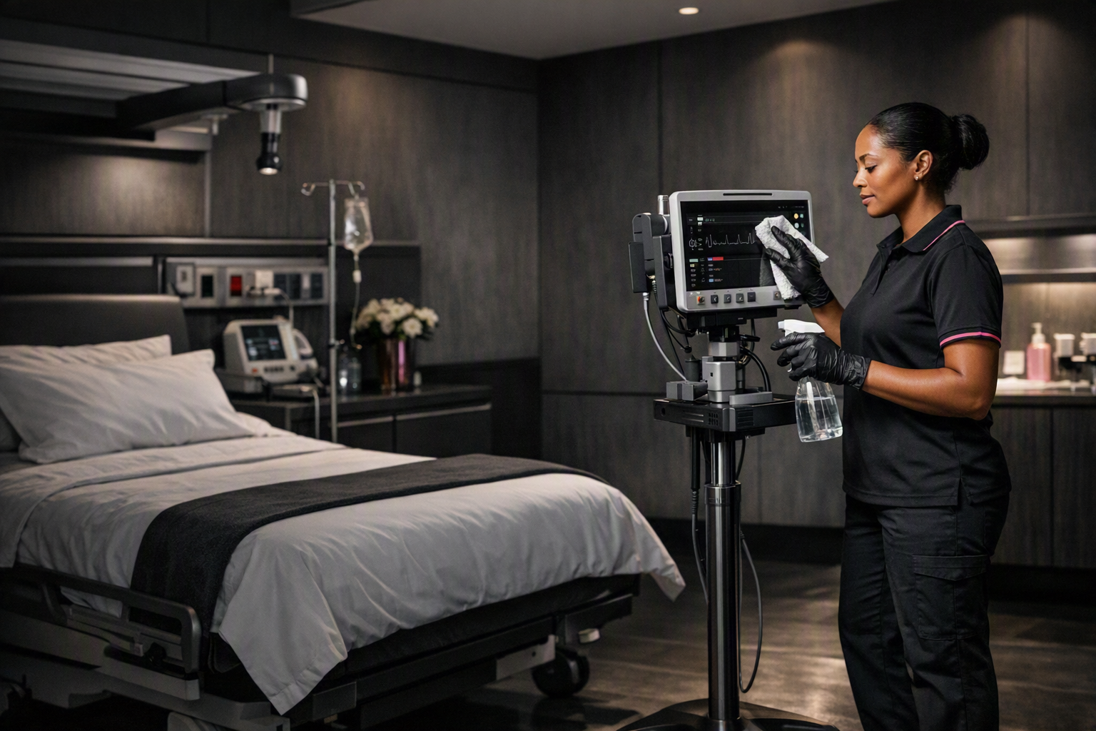 Clean and sterile healthcare facility with medical equipment