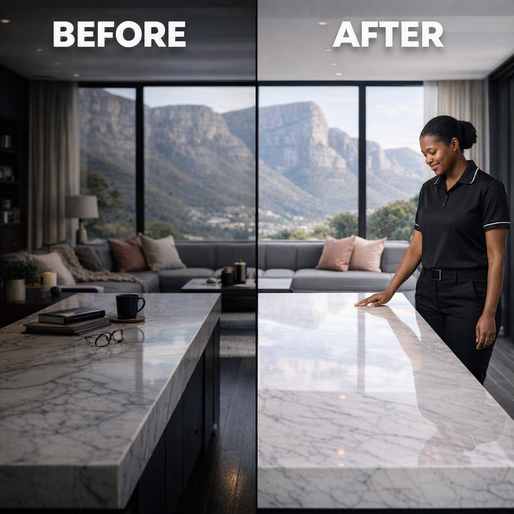 Before and after residential cleaning transformation