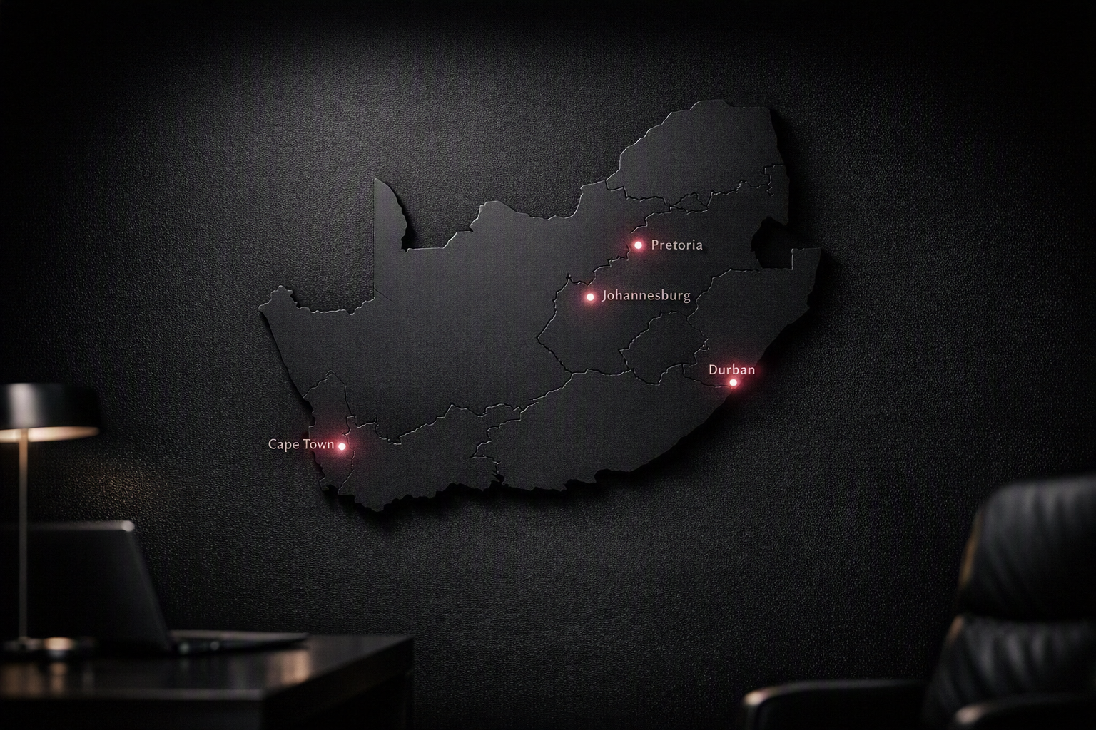 Interactive South Africa coverage map showing service regions